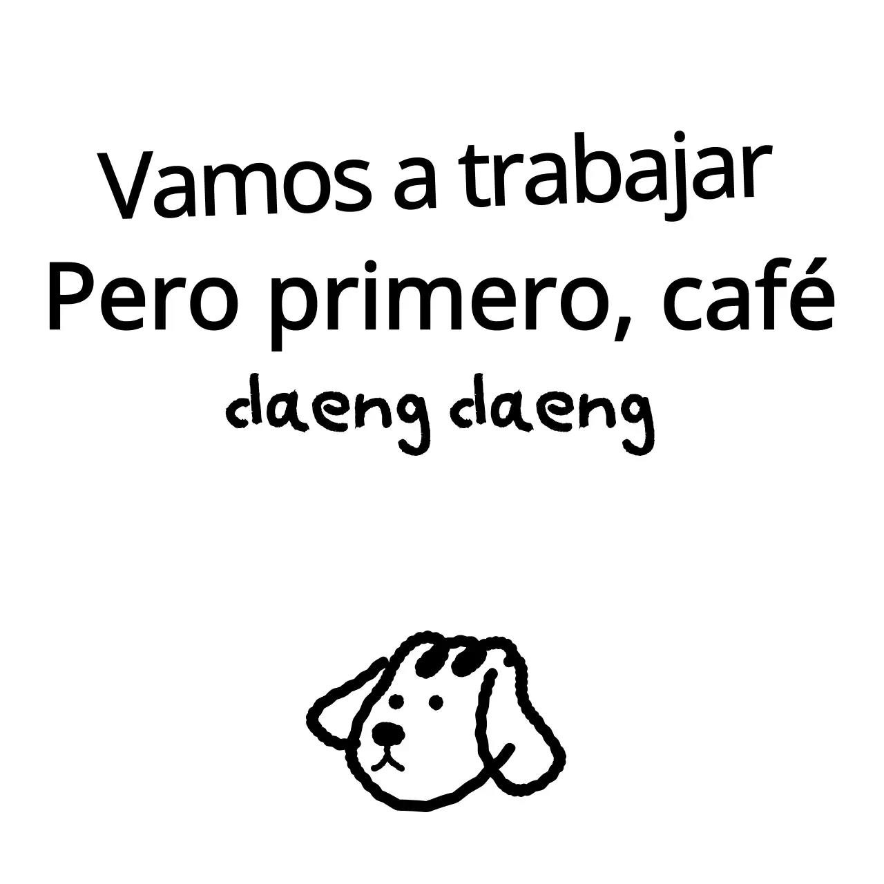 Mercancía de texto con una simpática ilustración de un cachorro negro