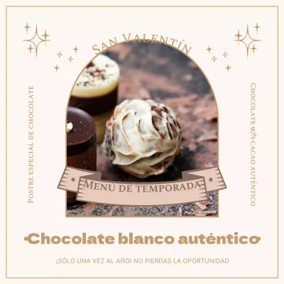 Presentamos una carta limitada de postres de San Valentín en beige y dorado