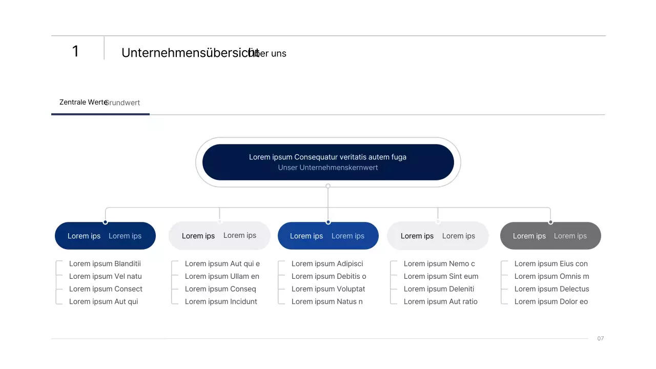 Einfache Unternehmensinfografik mit blauen und grünen Farbverläufen