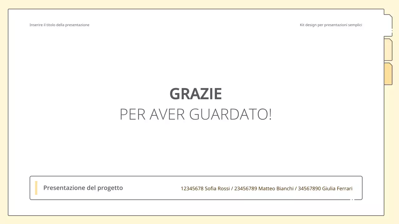 Kit di presentazione semplice e pulito in giallo