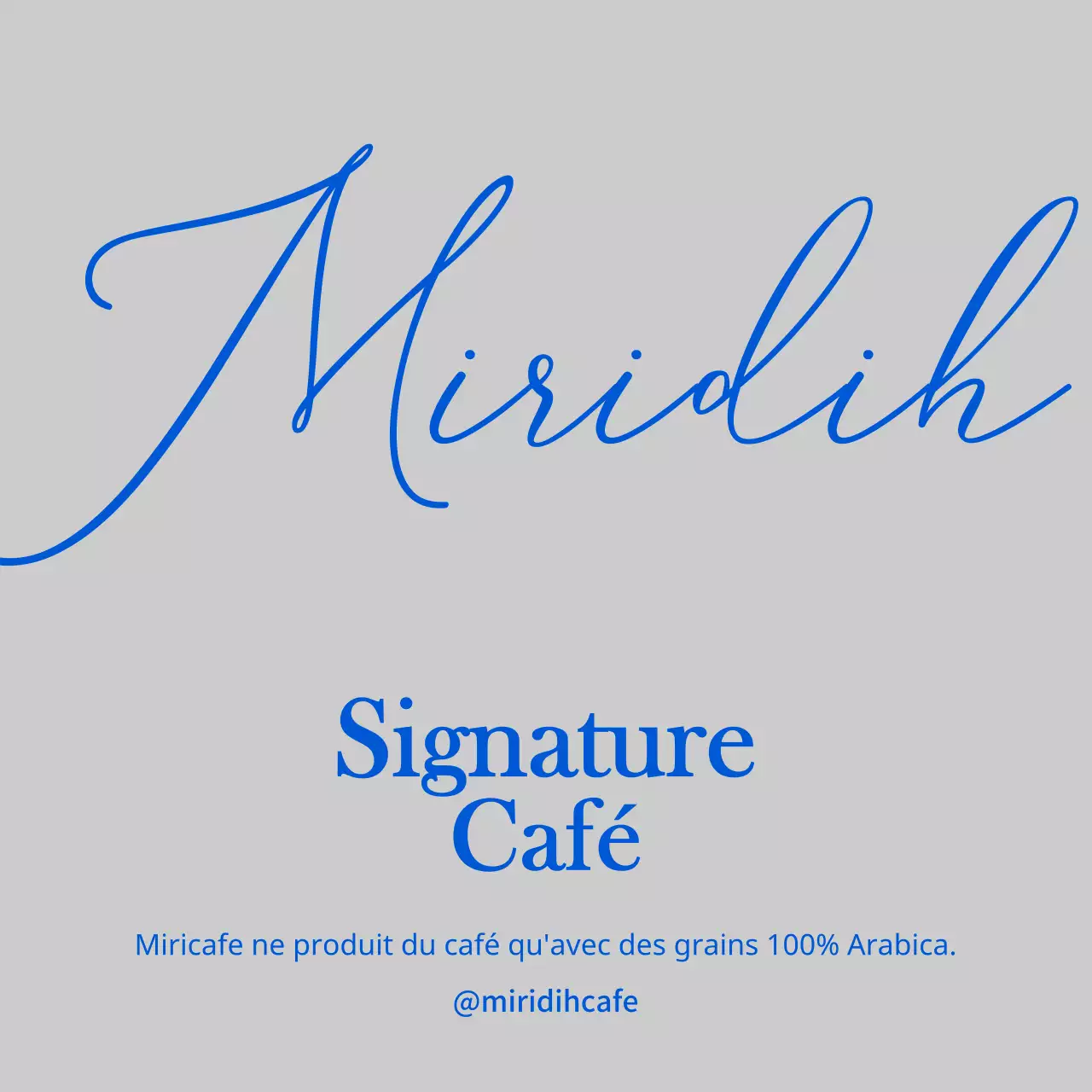 Cafés avec noms de cafés bleus surlignés en cursive