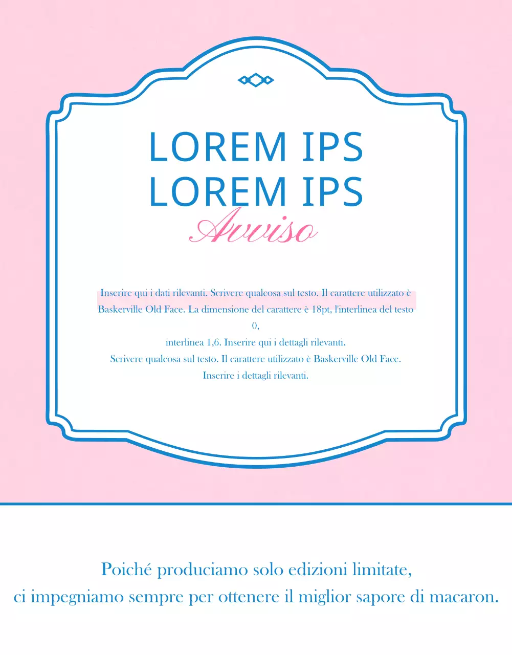 Vendere macaron con decorazioni rosa e vintage