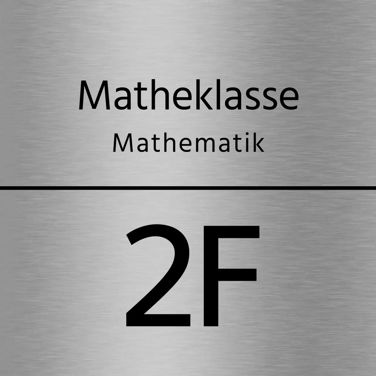 Einfache Platzhalterbeschilderung mit schwarzem Text und Linien für den Namen des Schulflurs.