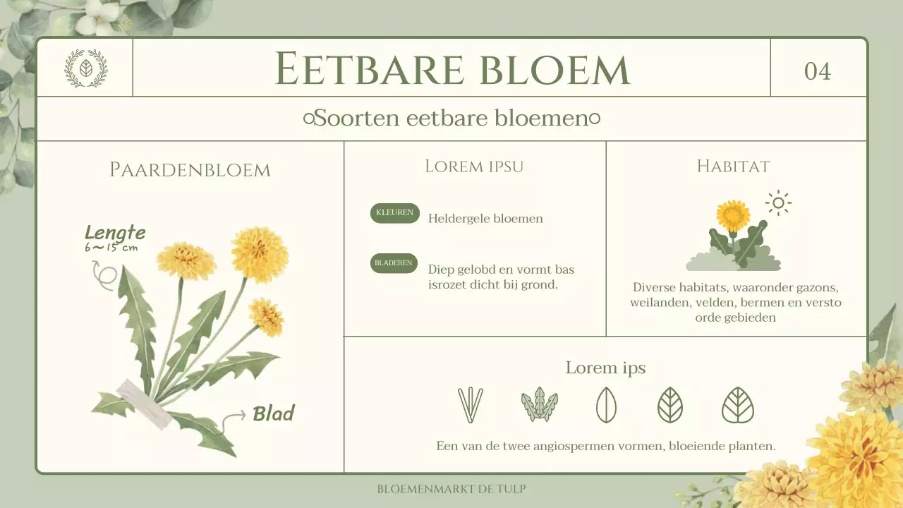 Trivia over eetbare bloemen en kruiden met een groen, sentimenteel aquarelillustratiethema