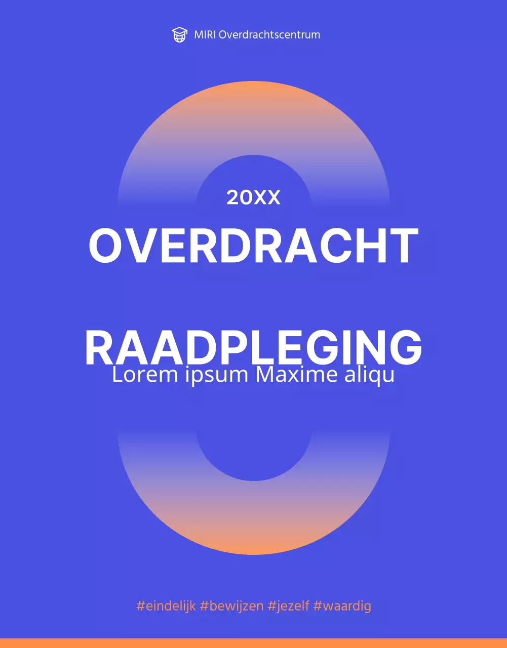 Eenvoudig en helder transferadvies in blauw en oranje