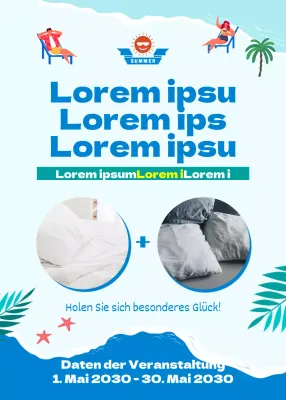 Ein frühsommerliches Bettwäscheset mit einem azurblauen, maritimen Thema