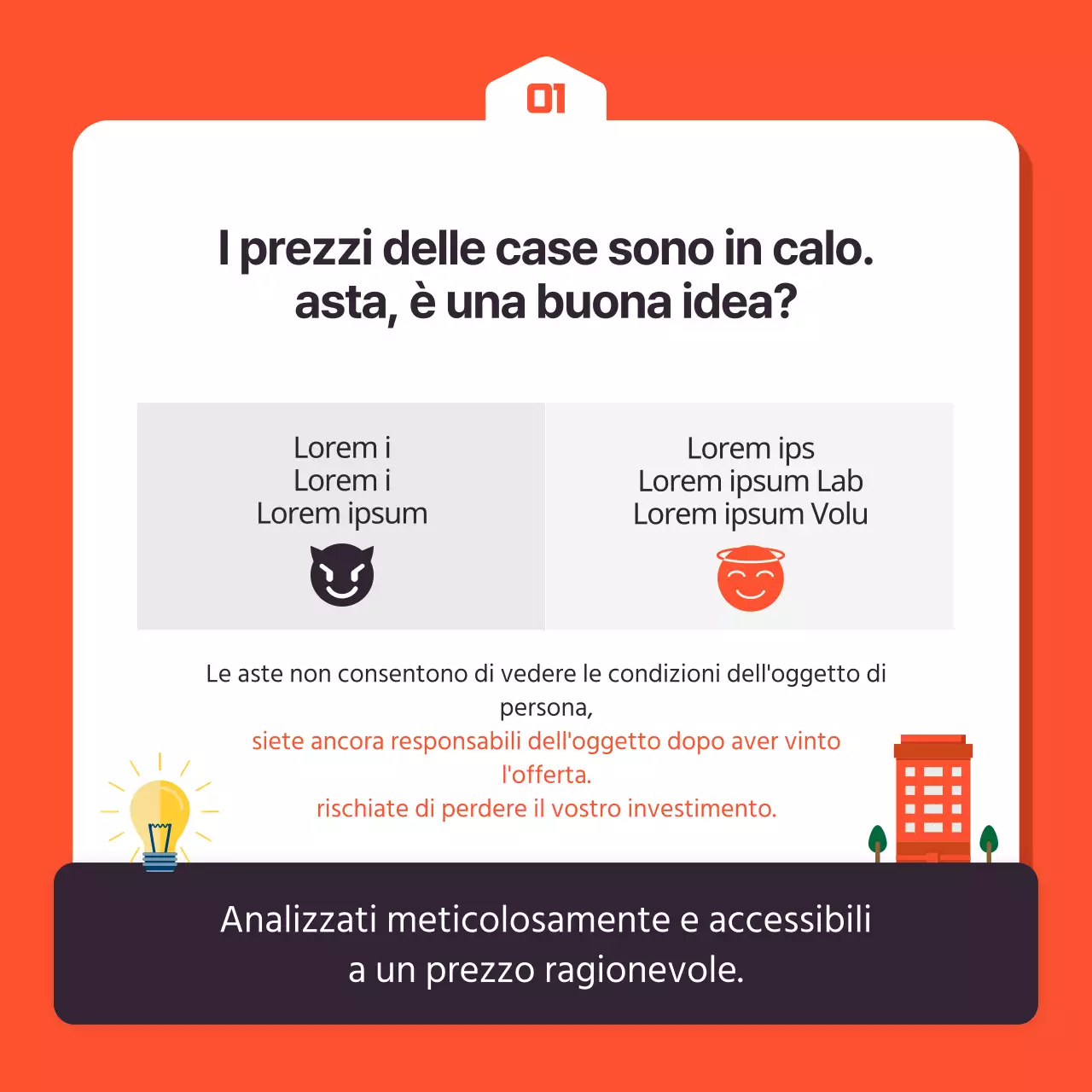 Proprietà d'investimento all'asta multicolore