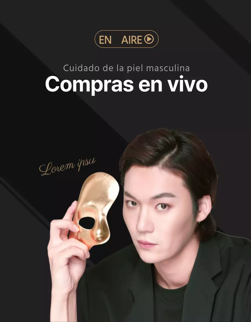 Sleek negro cosméticos de los hombres de compras en vivo página de detalles