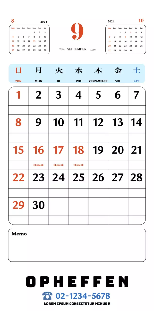 Rode en blauwe retro onderzetters memory kalender