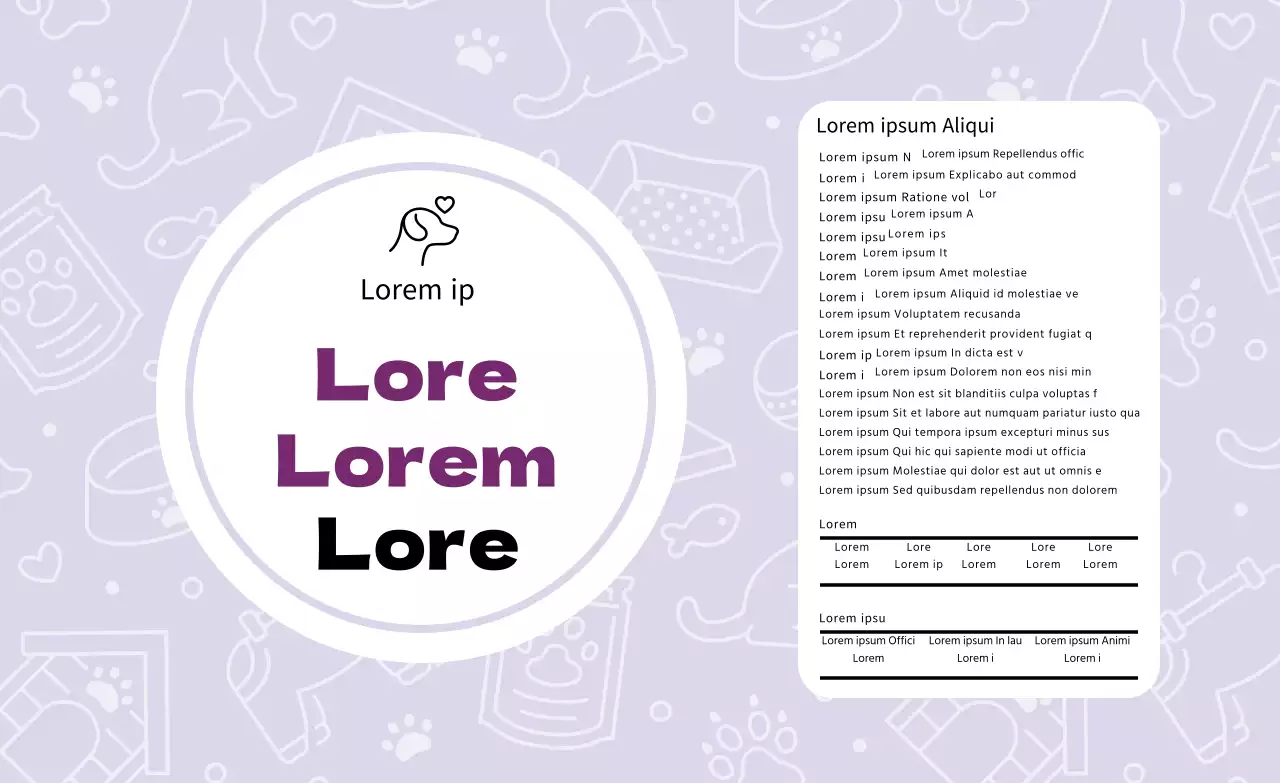 Etiqueta para chicles dentales con estampado de perritos morados