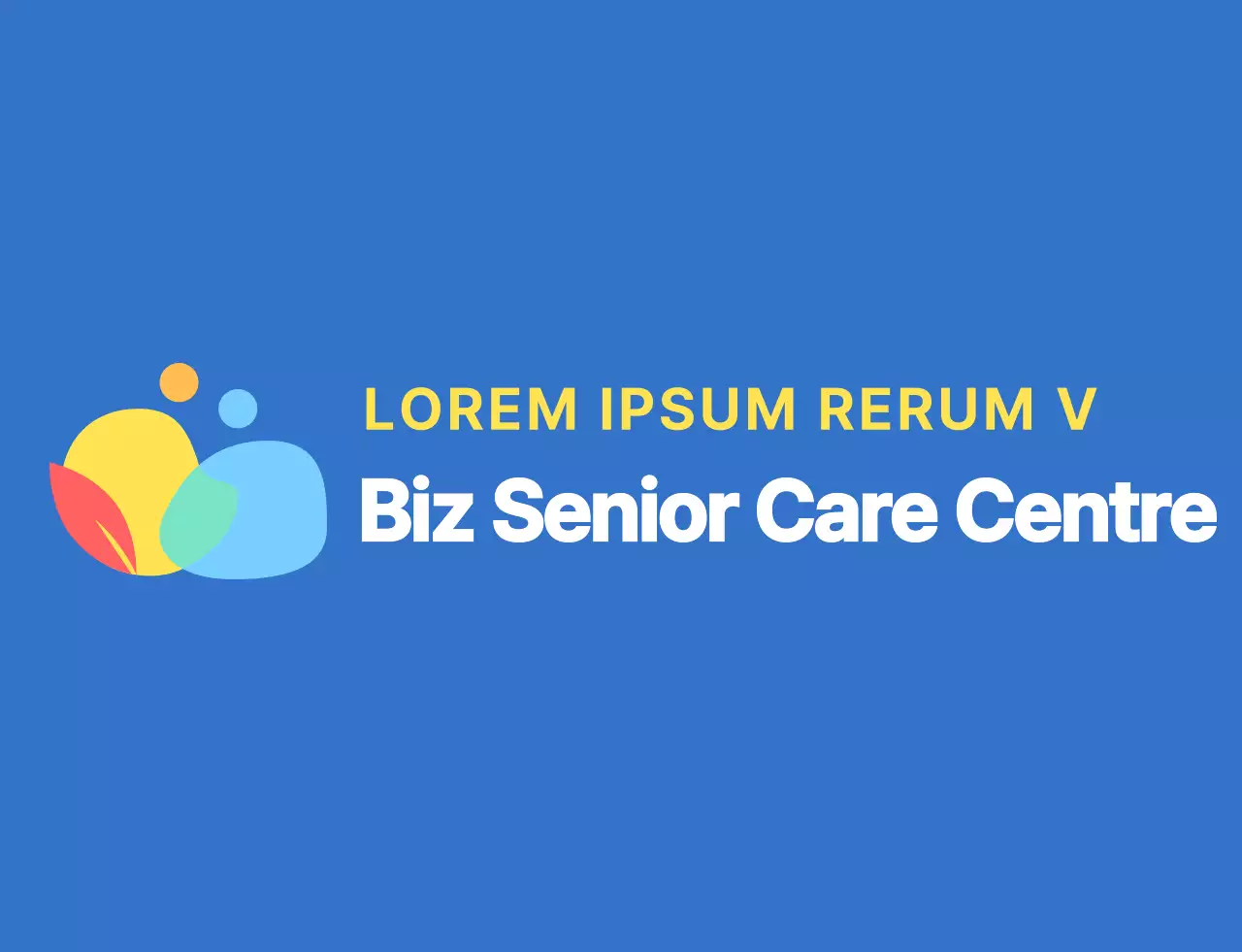 Rundes und einfaches Logo im Stil eines menschlichen Symbols mit blauen und farbenfrohen Farbkombinationen für das Personal eines Pflegezentrums