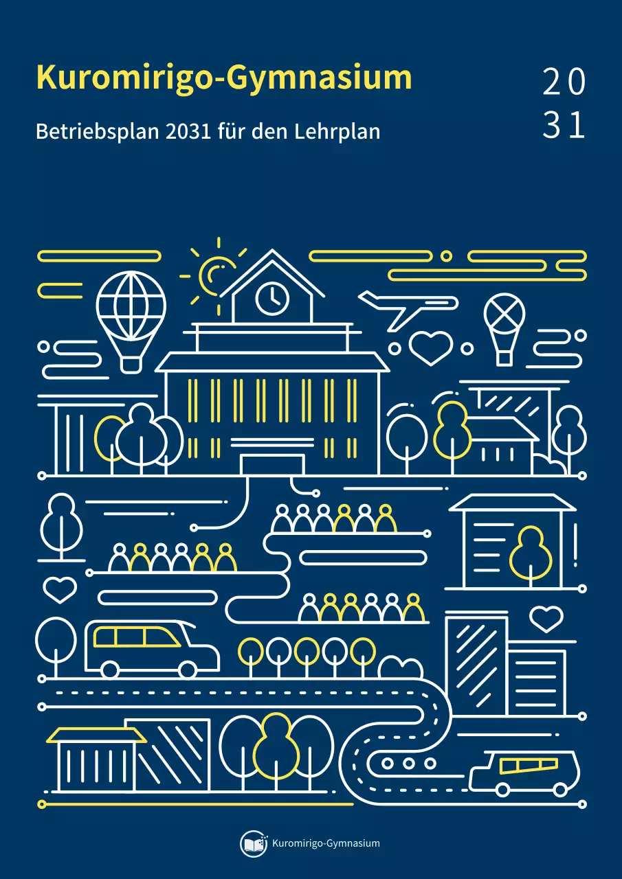 Bildungsberichte mit einem Schulsymbol in Marinegelb