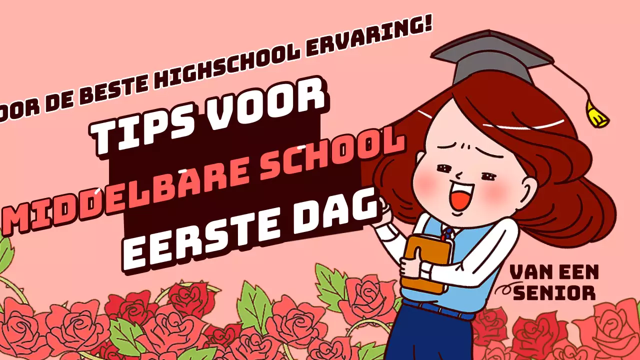 Informatie over voorbereiding middelbare schooltoegang in roze bruin humoristisch illustratieconcept