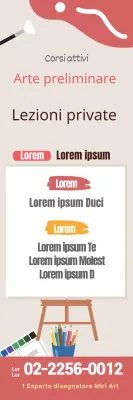 Illustrazione rosa promozione scuola d'arte ordinata