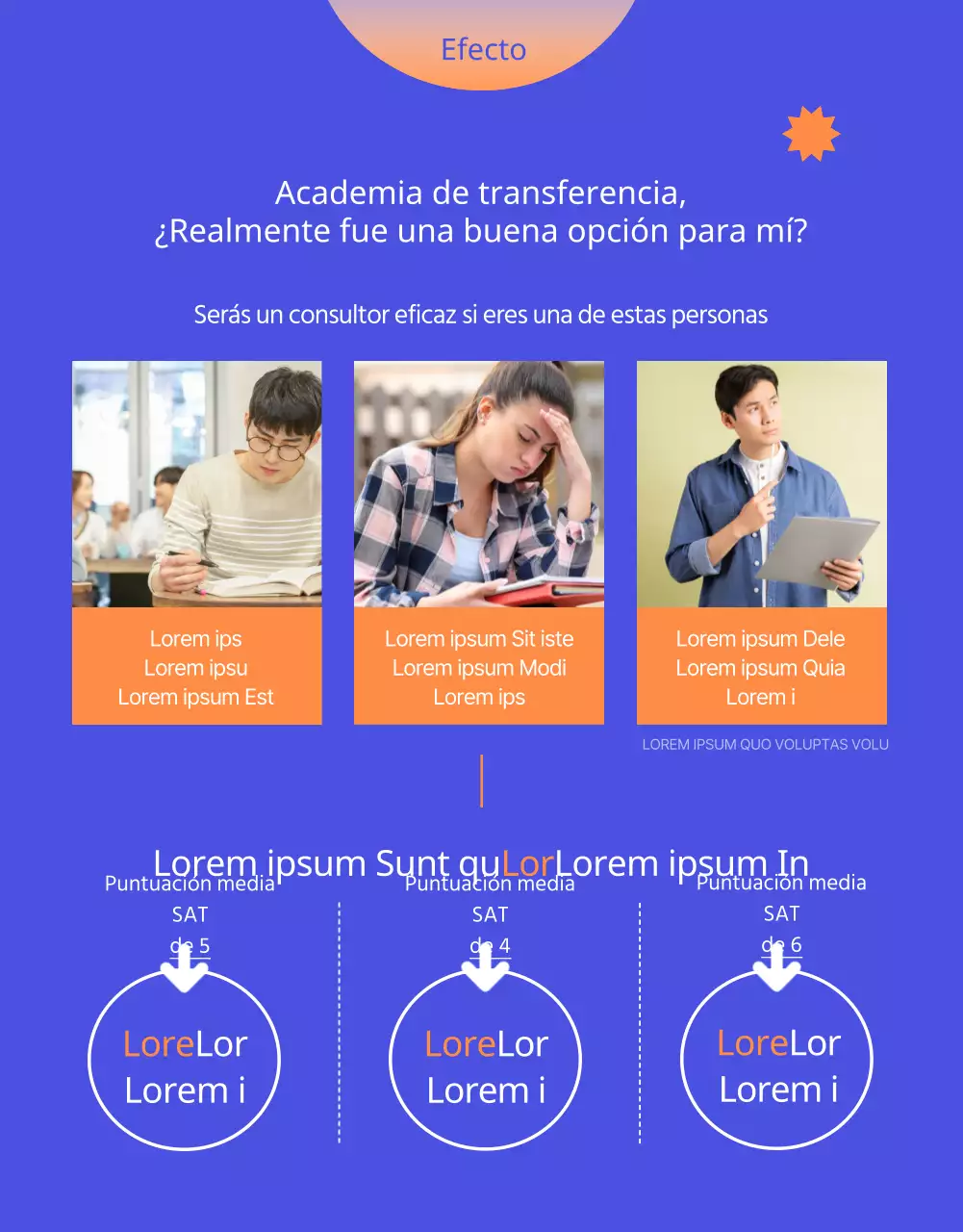 Consultoría de transferencias sencilla y luminosa en azul y naranja