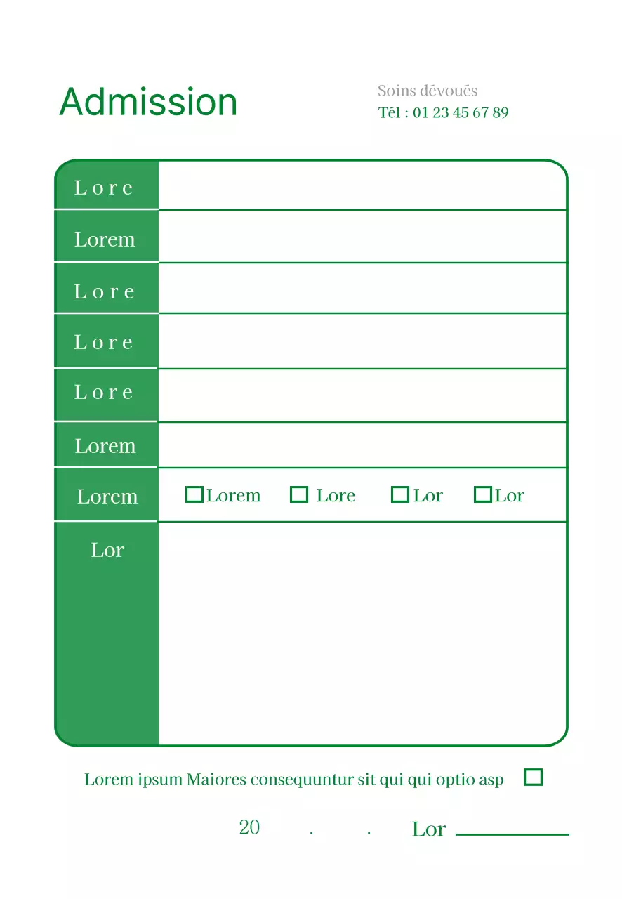 Réceptionniste de l'hôpital Green Simple