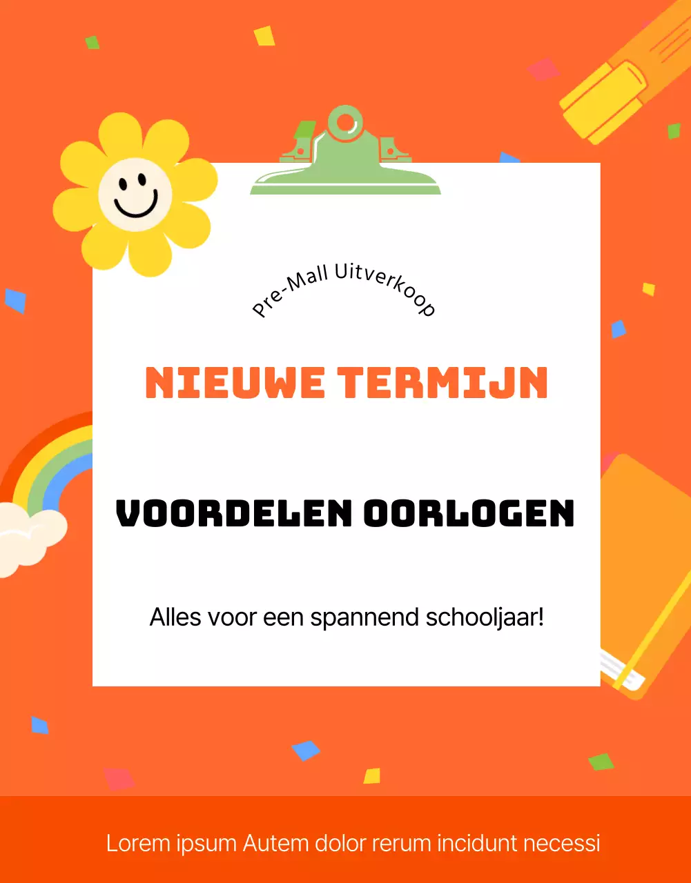 Oranje kitscherige illustratie benefietwedstrijd