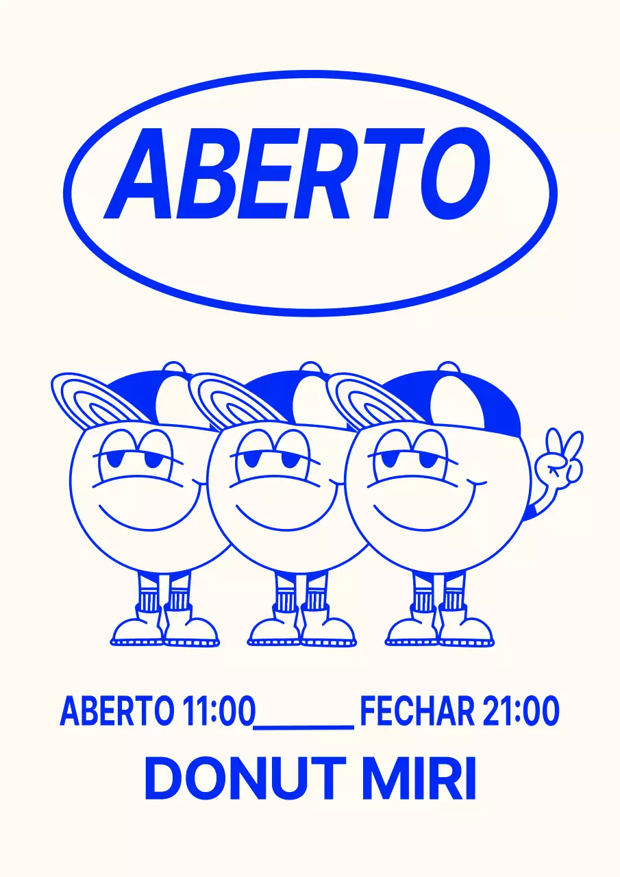 Cartaz de café em marfim e azul