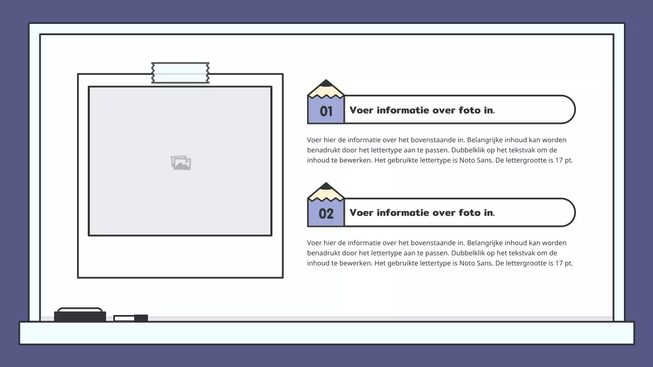 Kleurrijk educatief krijtbord presentatieset
