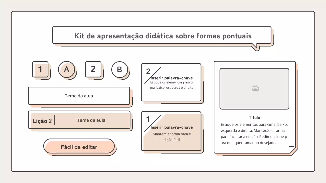 Educativo com formas pontiagudas em rosa e bege