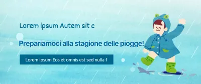 Prepararsi alla stagione delle piogge con un simpatico concetto di illustrazione in azzurro