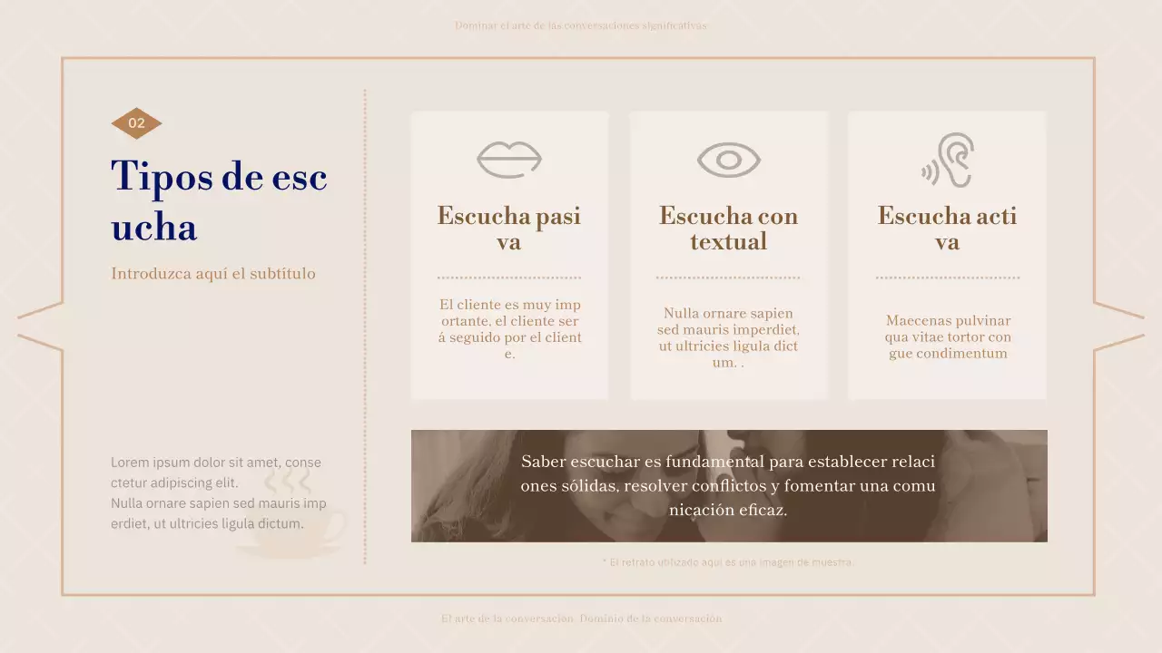 Azul marino y beige Diálogo del día