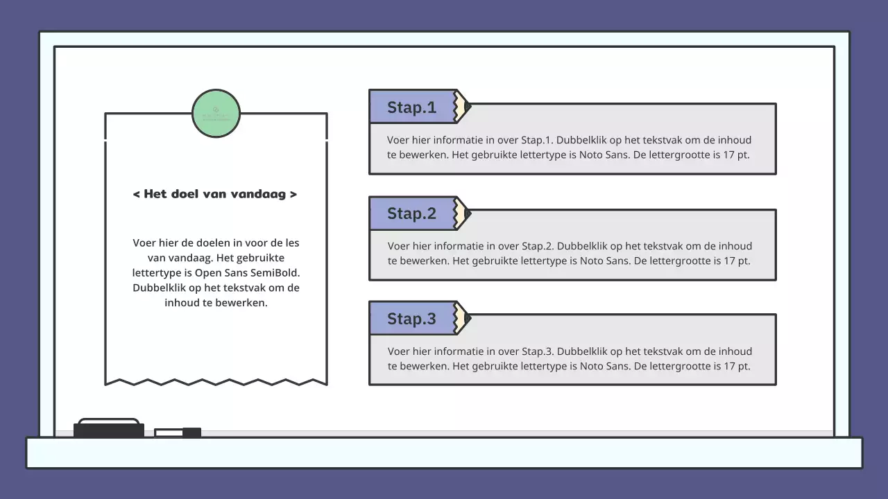 Kleurrijk educatief krijtbord presentatieset
