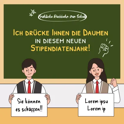 Neue Semester Student jubeln Phrase in grün Klassenzimmer Tafel schreiben Konzept