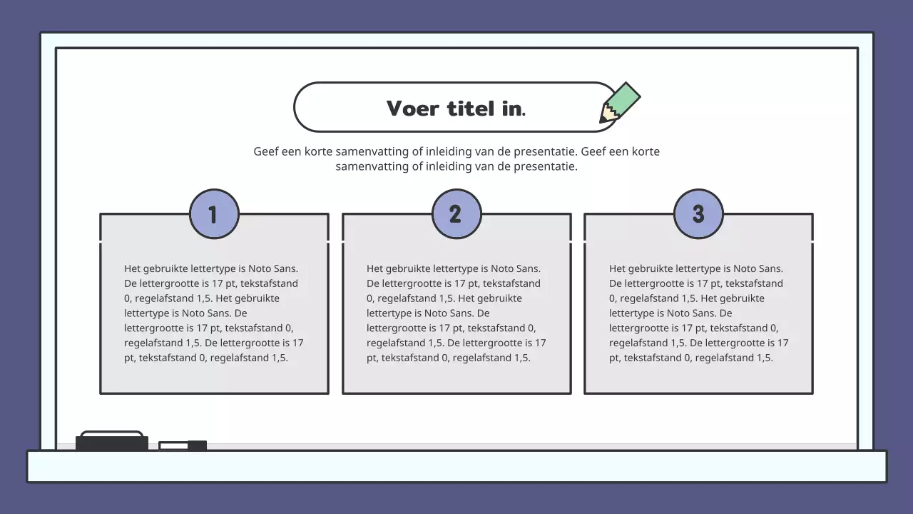 Kleurrijk educatief krijtbord presentatieset