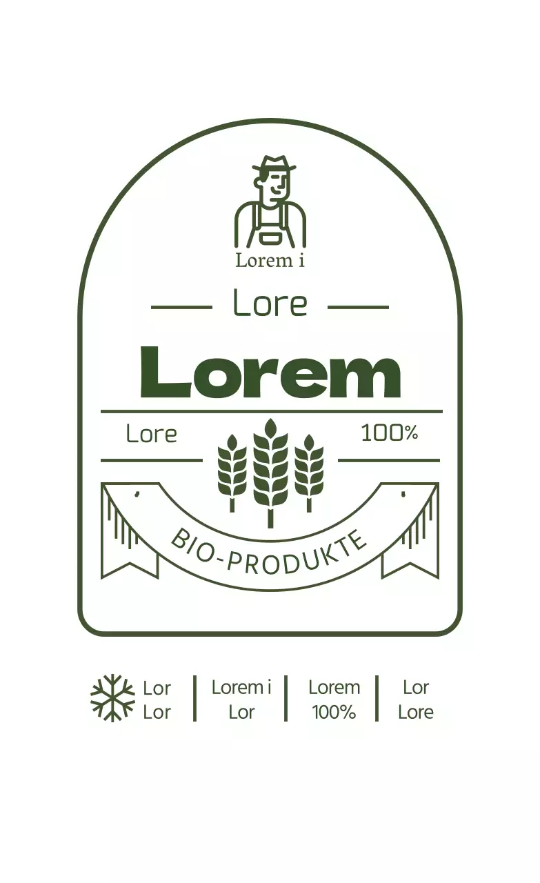 Grünes Vintage-Reis-Etikett