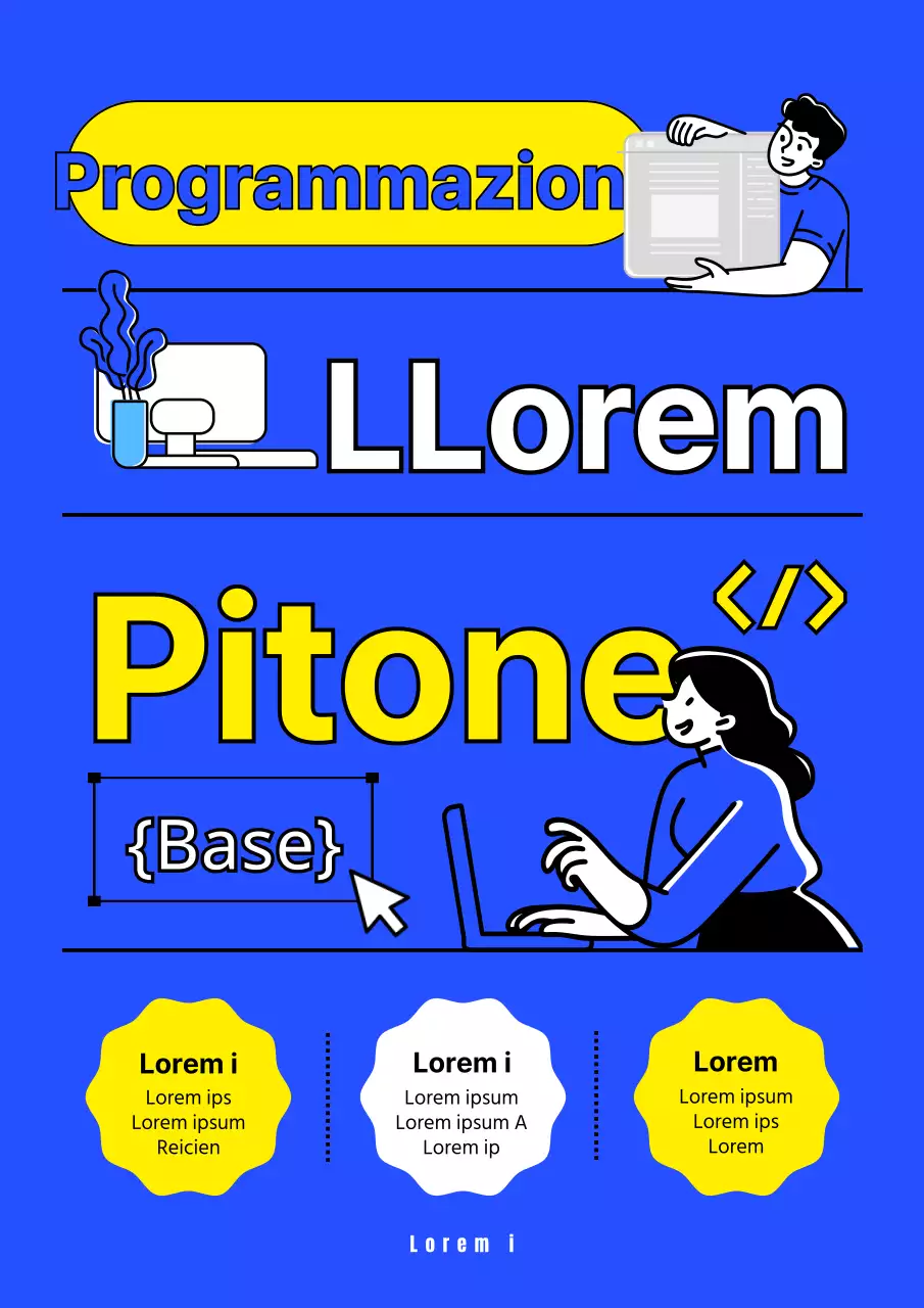 Libro di programmazione innovativo e logico per sviluppatori di web coding in blu e giallo