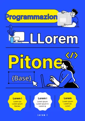 Libro di programmazione innovativo e logico per sviluppatori di web coding in blu e giallo