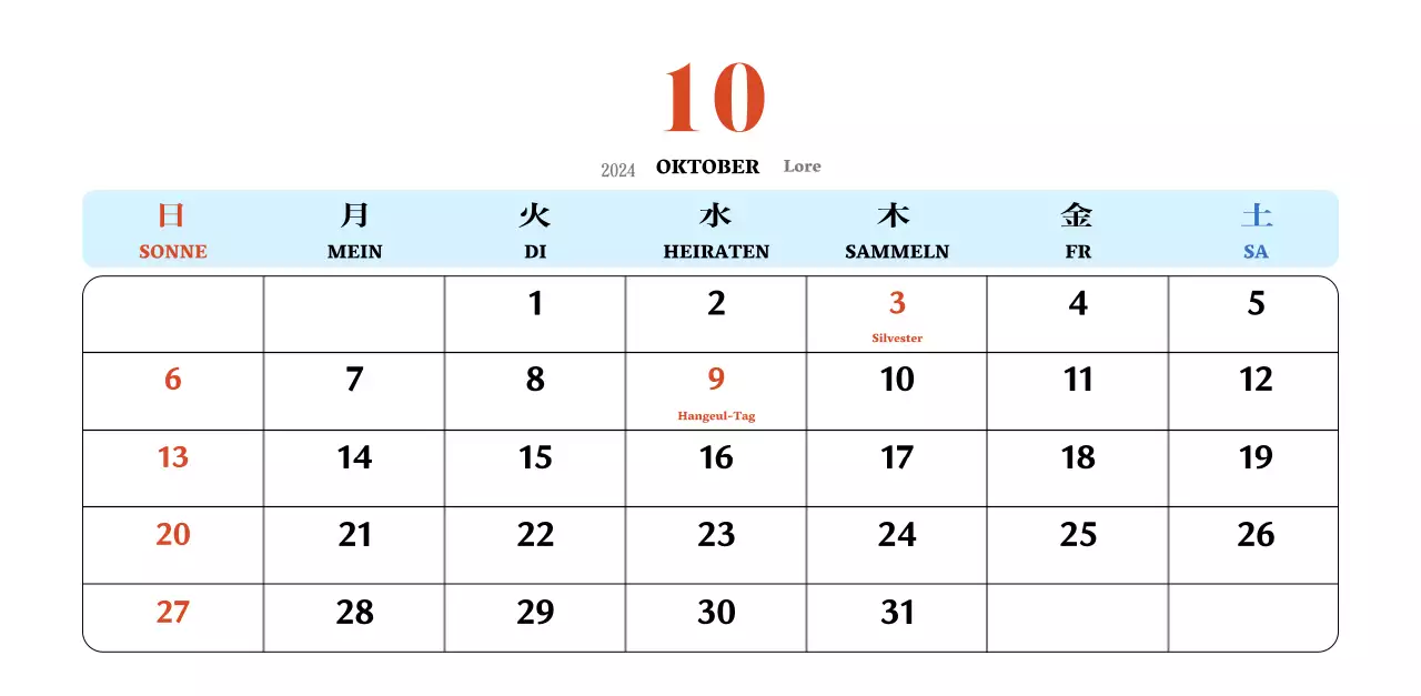 Retro-Konzept Nostalgie-Kalender in rot und blau
