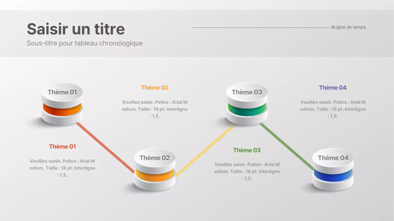 Tableau chronologique avec un concept tridimensionnel simple