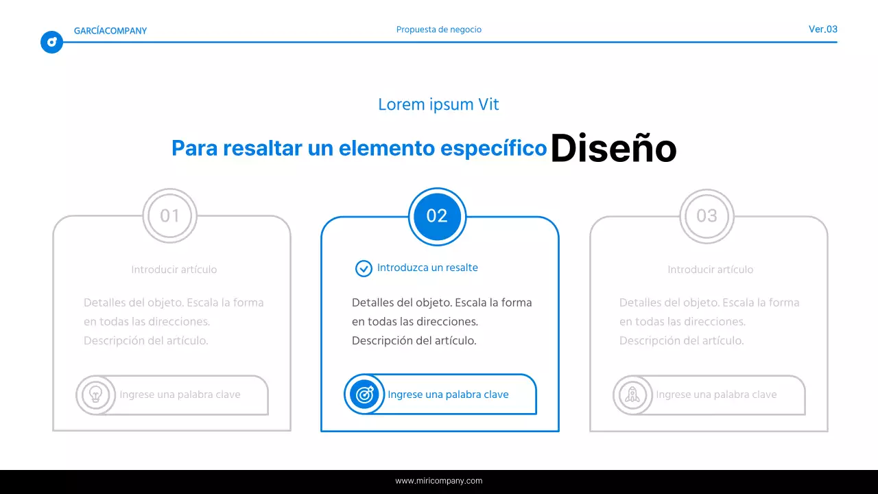 Informe de resaltado de texto simple en azul y blanco
