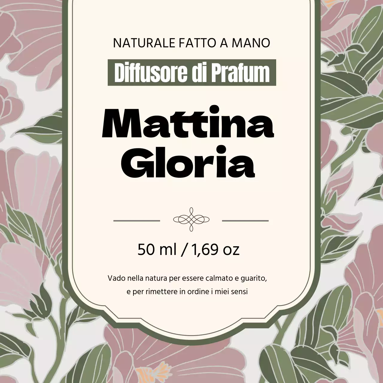 Etichetta di profumo vintage con illustrazione verde
