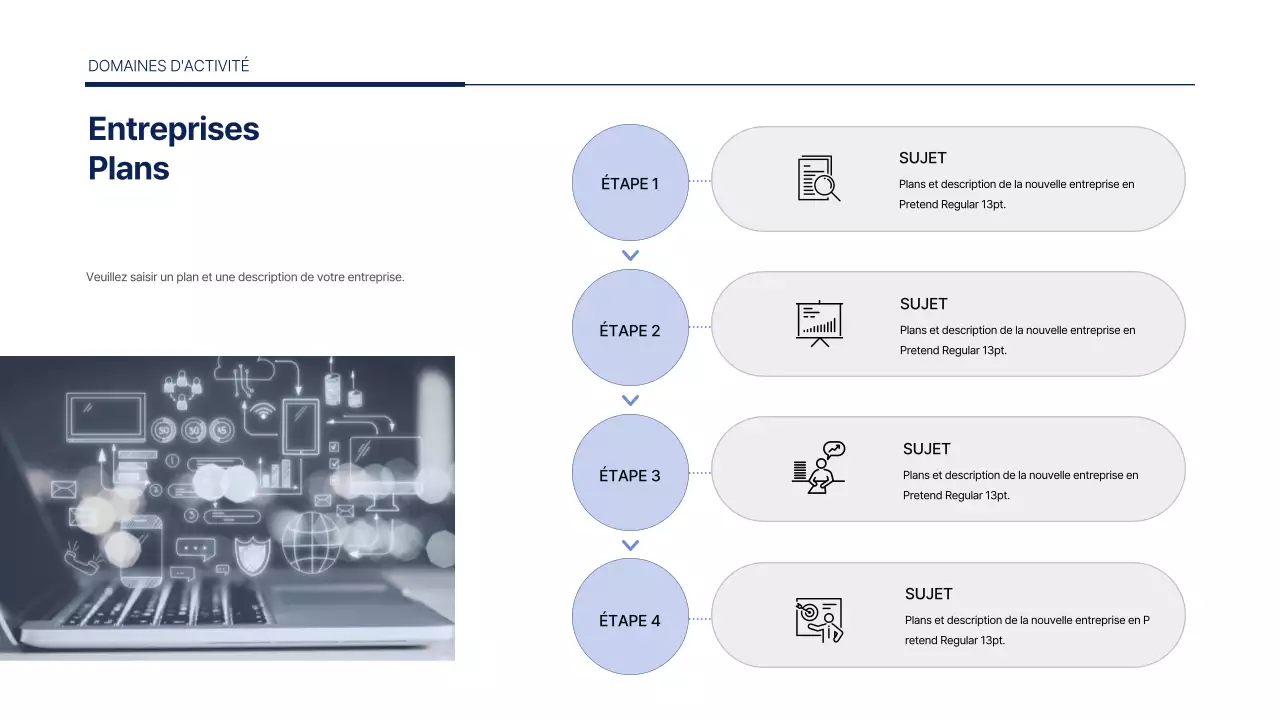 Un nouveau plan d'entreprise propre et bleu