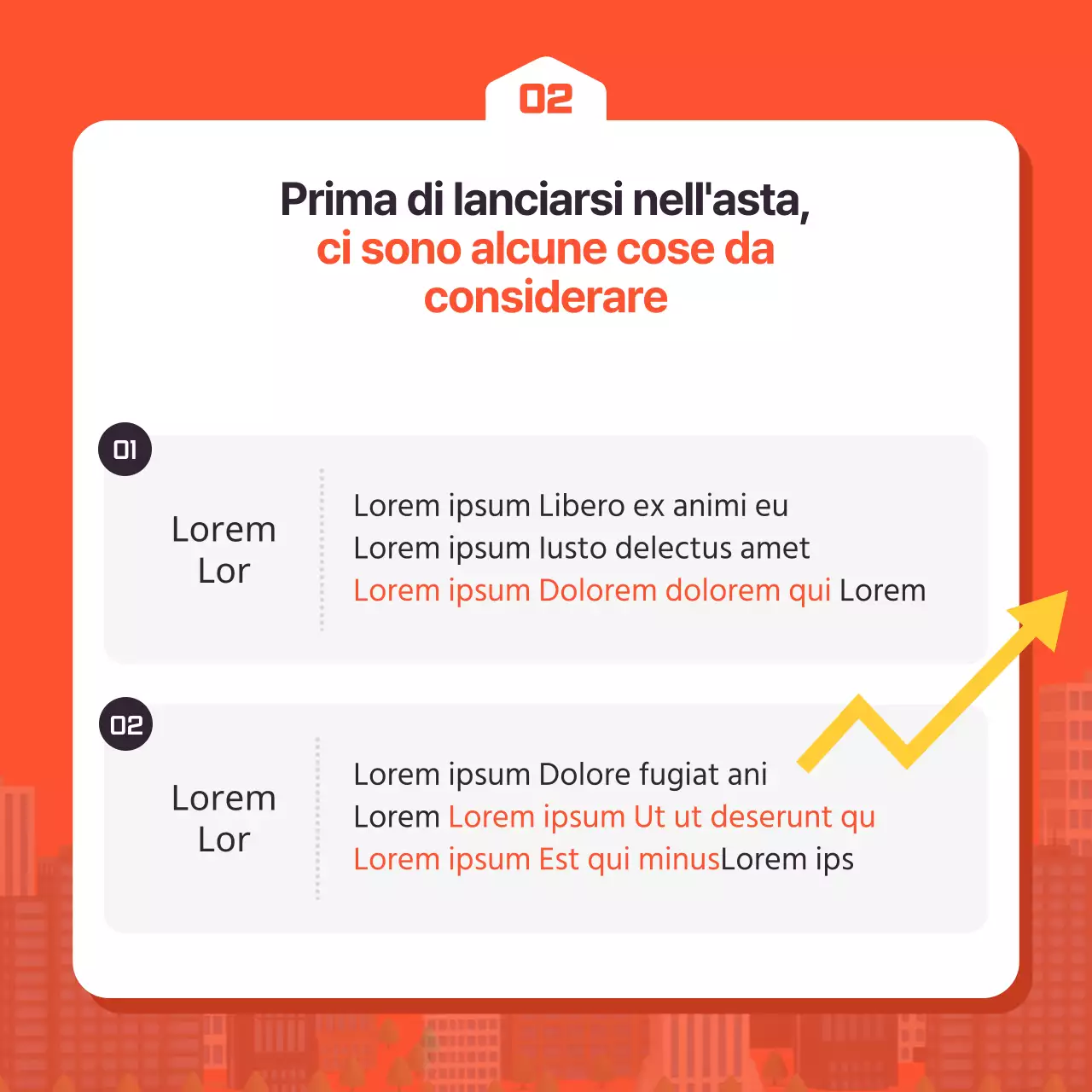 Proprietà d'investimento all'asta multicolore