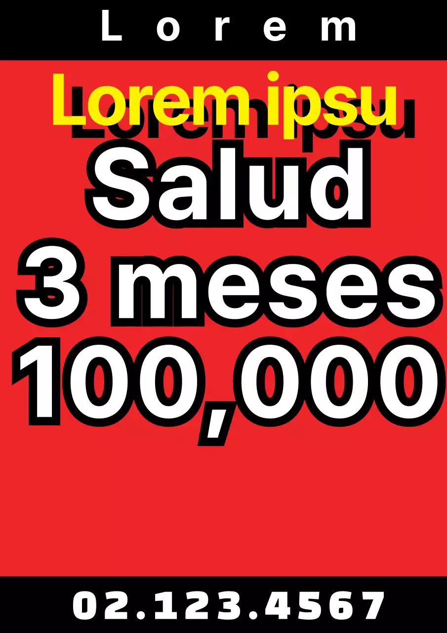 Promocione los eventos de su gimnasio con texto rojo y negro muy visible