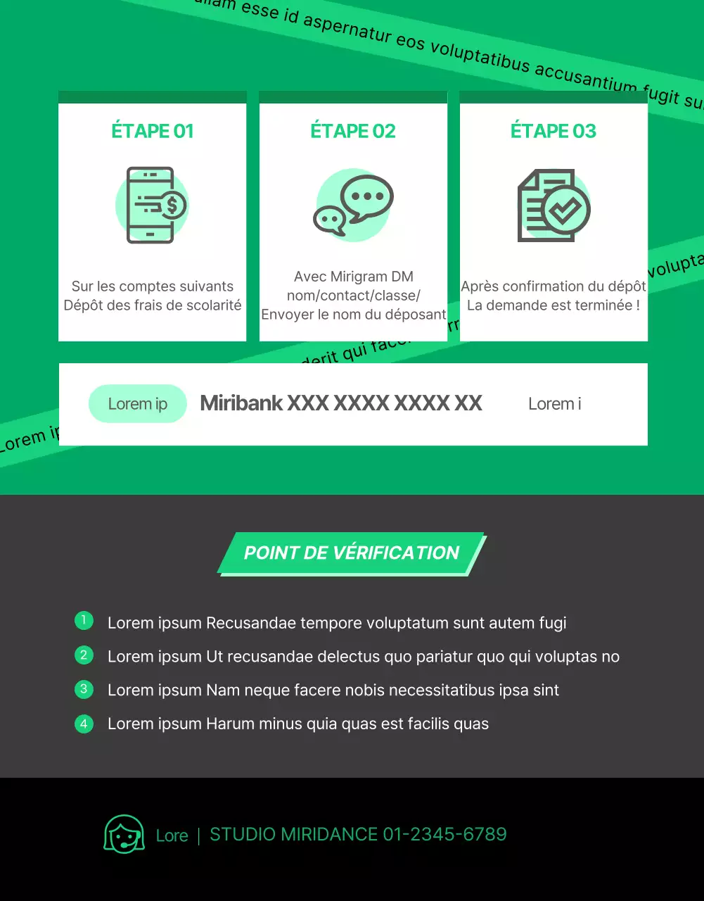 Détails de la classe pop-up de danse en noir et vert