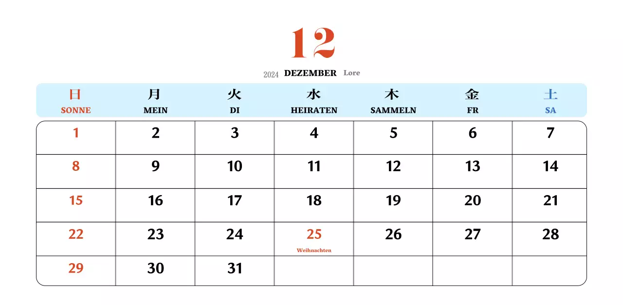 Retro-Konzept Nostalgie-Kalender in rot und blau