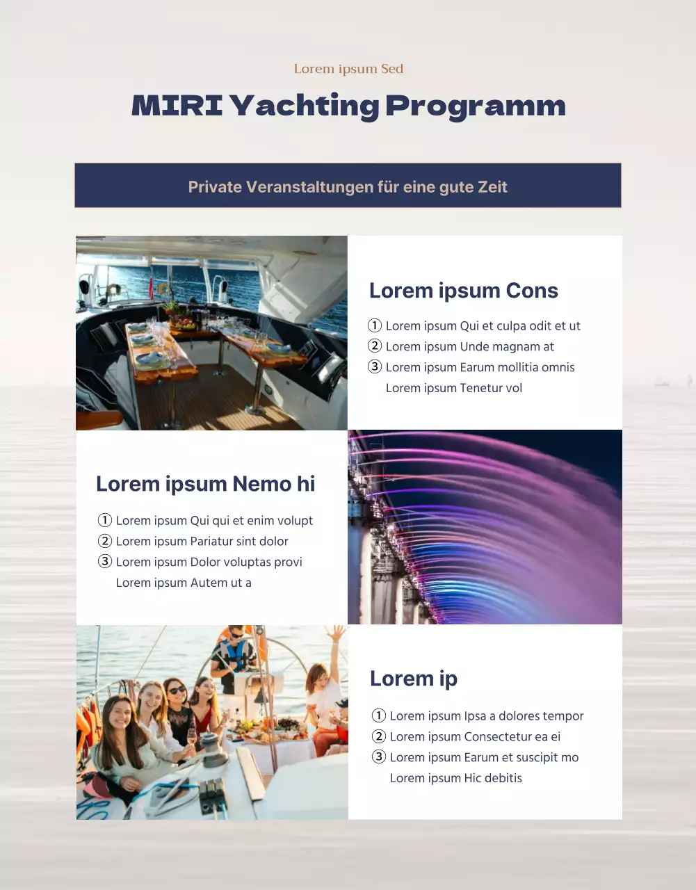 Ein privater Yachtclub in goldener Marine