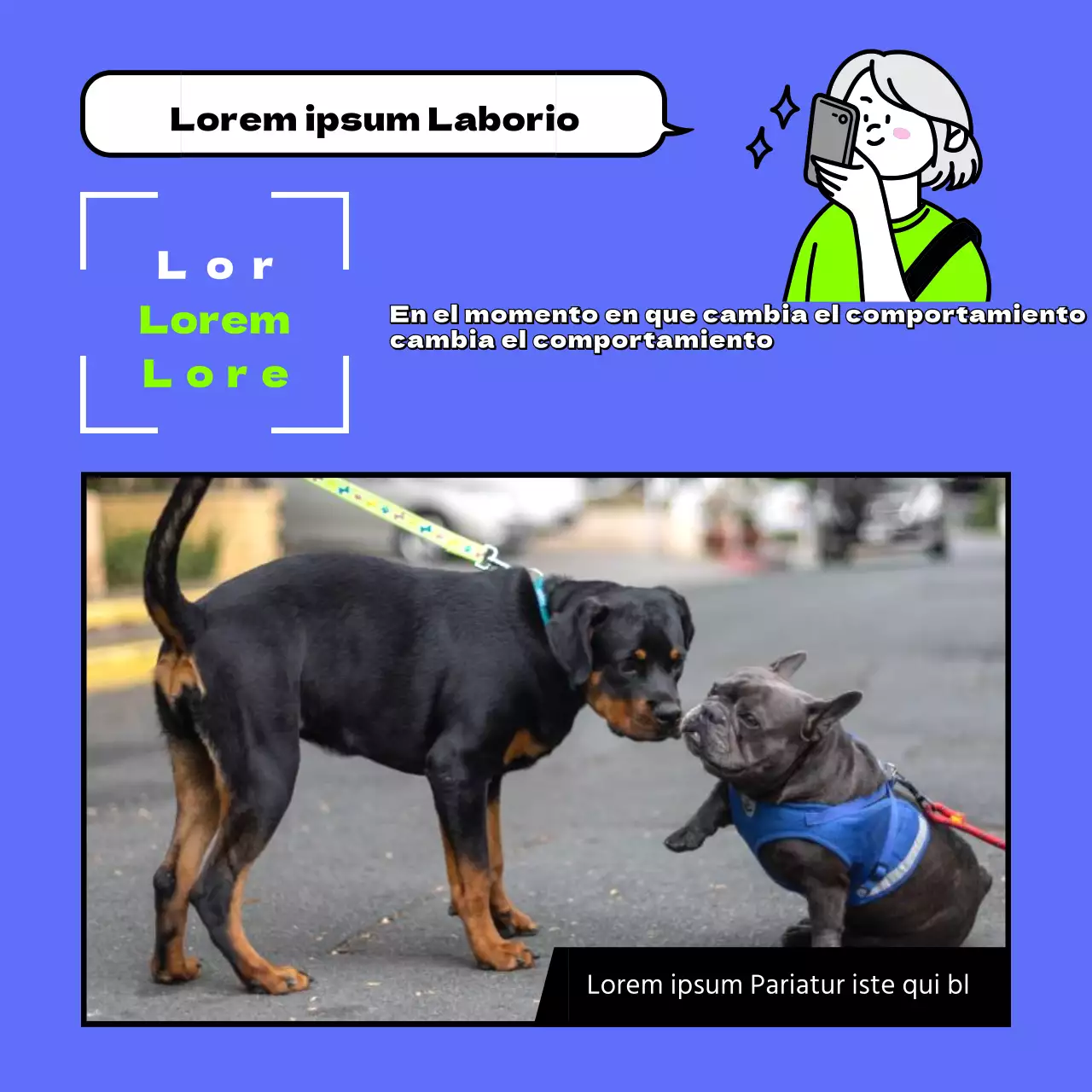 Plantilla de misión de club de fotografía con un concepto de sesión en color azul neón