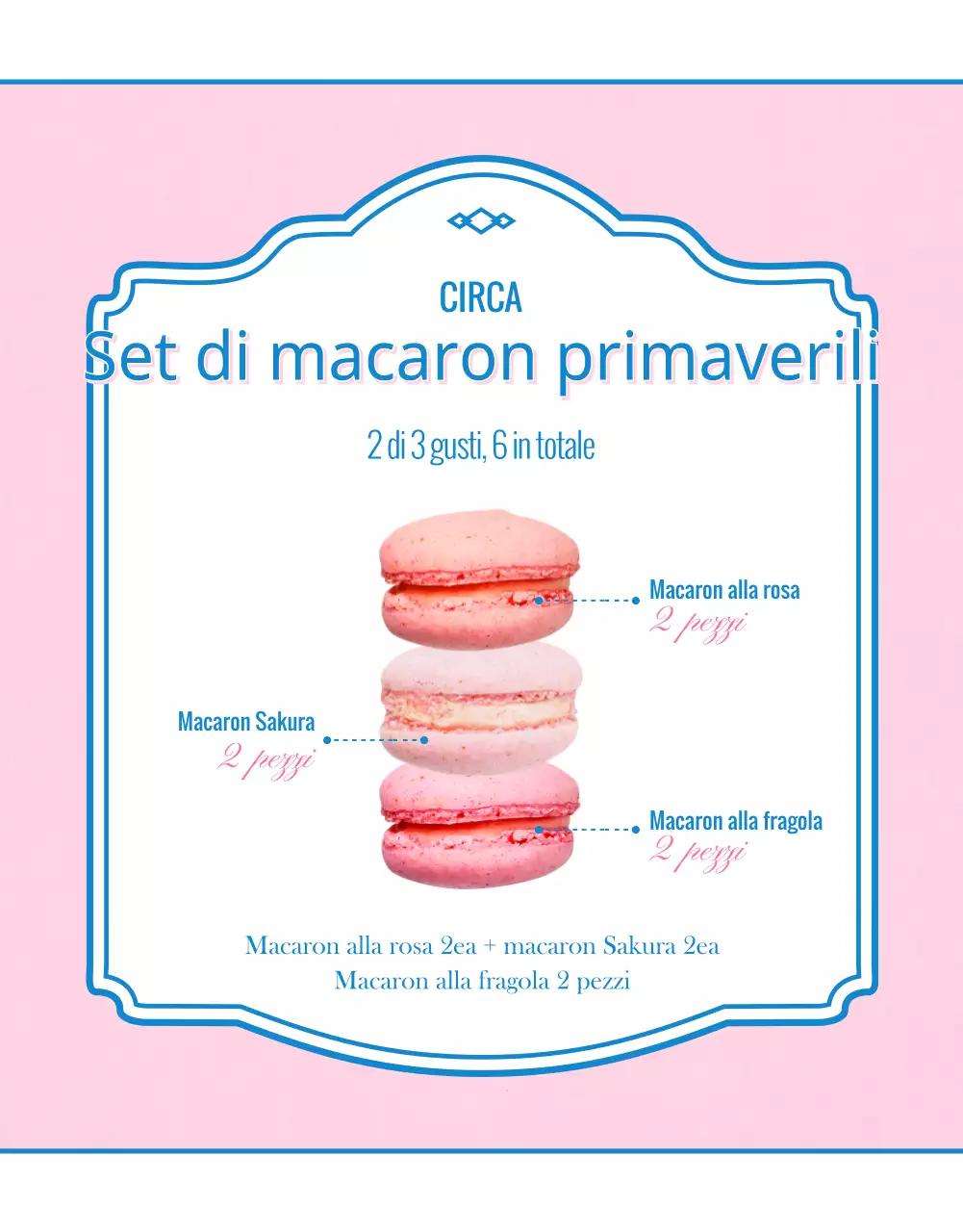 Vendere macaron con decorazioni rosa e vintage