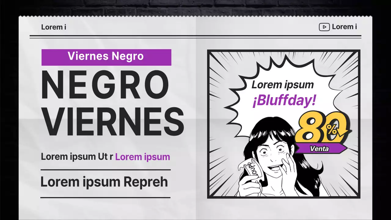 Rebajas en centros comerciales con temática de periódicos negros