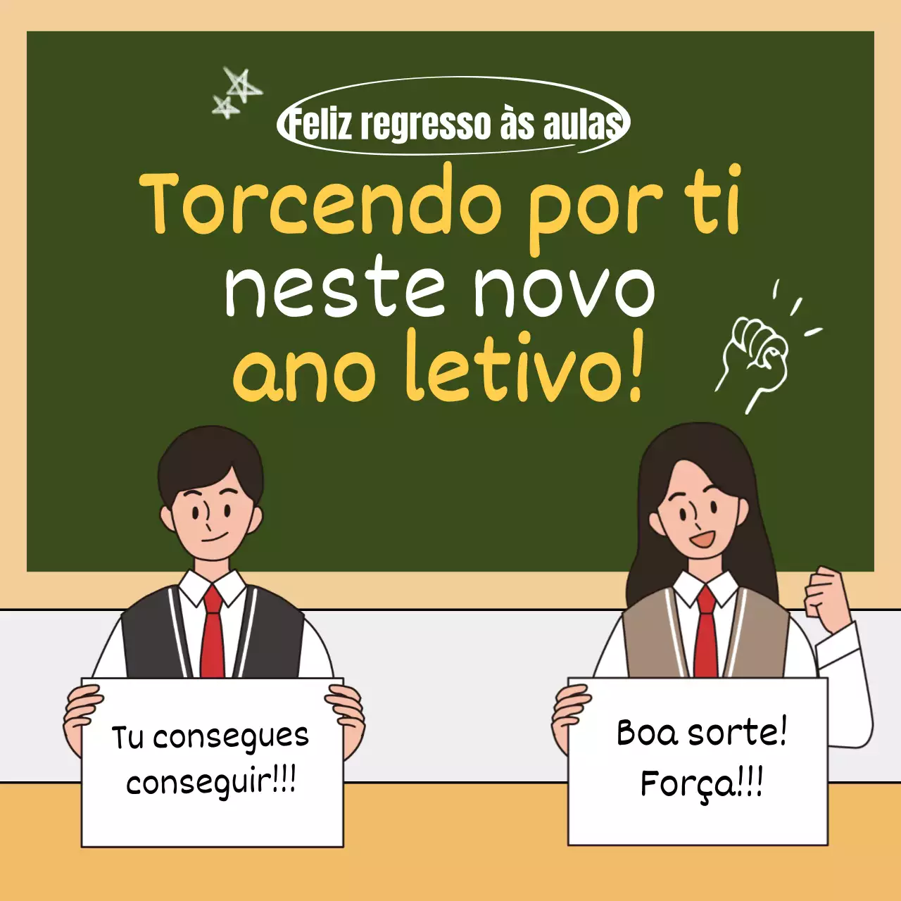 Frase de aplauso do aluno do novo semestre no quadro verde da sala de aula conceito de escrita