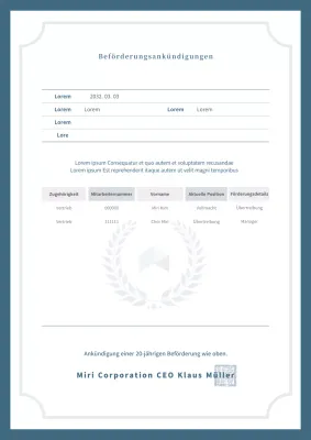 Eine saubere Werbeanzeige mit einem blauen Auflistungsdesign