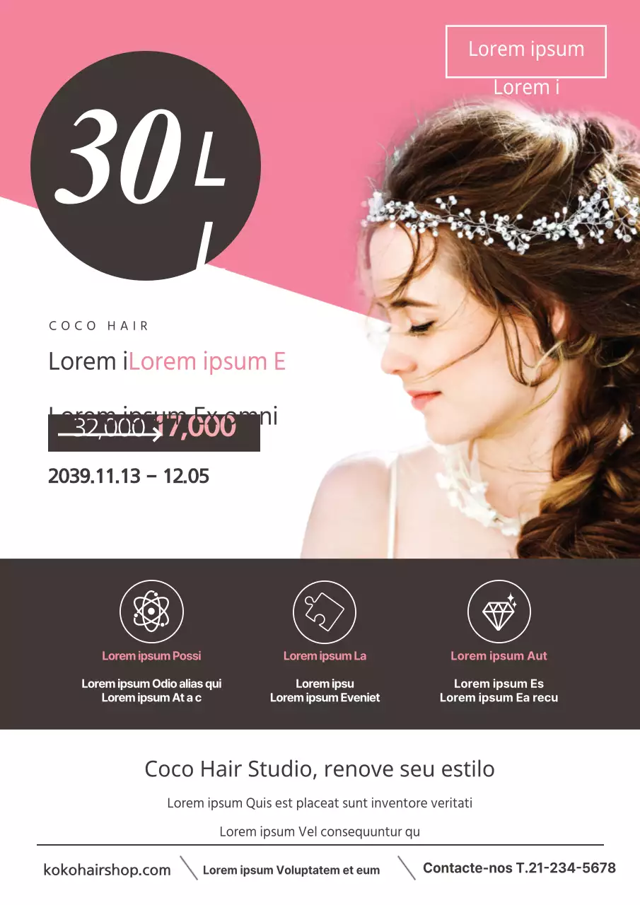 Evento de aniversário de 1 ano do cabelo