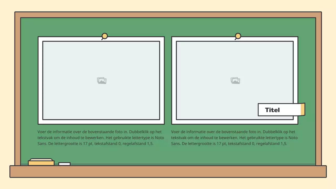 Kleurrijk educatief krijtbord presentatieset