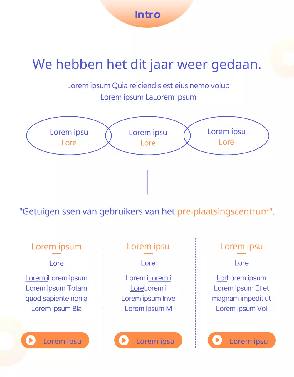 Eenvoudig en helder transferadvies in blauw en oranje